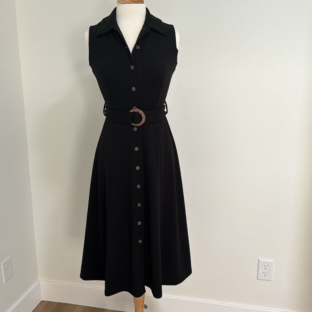 Calvin Klein Belted Black Dress